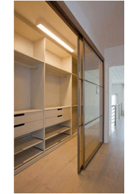 Линейная гардеробная комната с дверями купе Тюмень